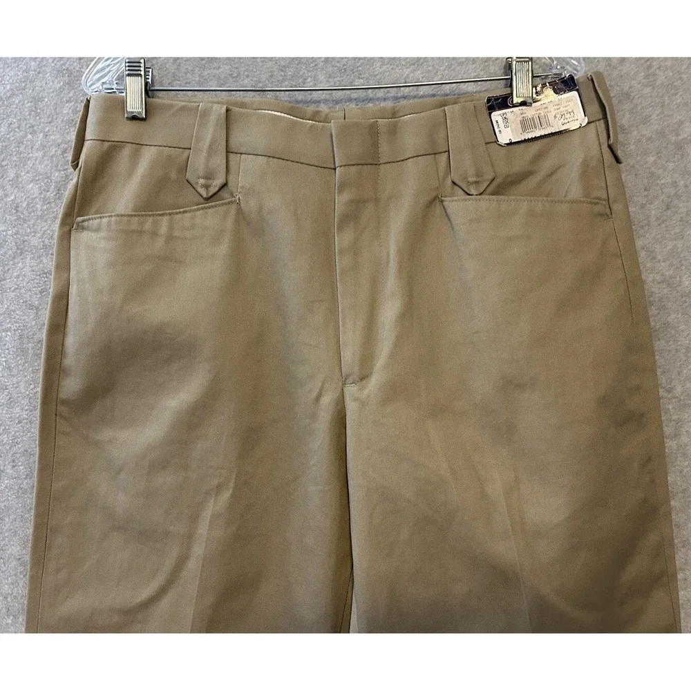 Circle S Western Pants Mens W33.5 Unhemmed Snap Flap Pockets Tan CP57-05 NWT
